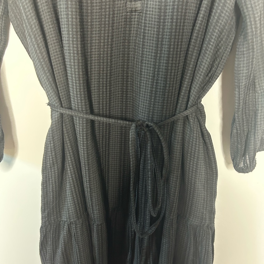 LOFT Black Long Sleeve Dress with Tie Waist Petite Large - Picture 5 of 7